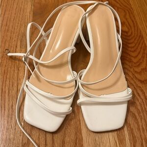 Source Unknown White Strappy Heels